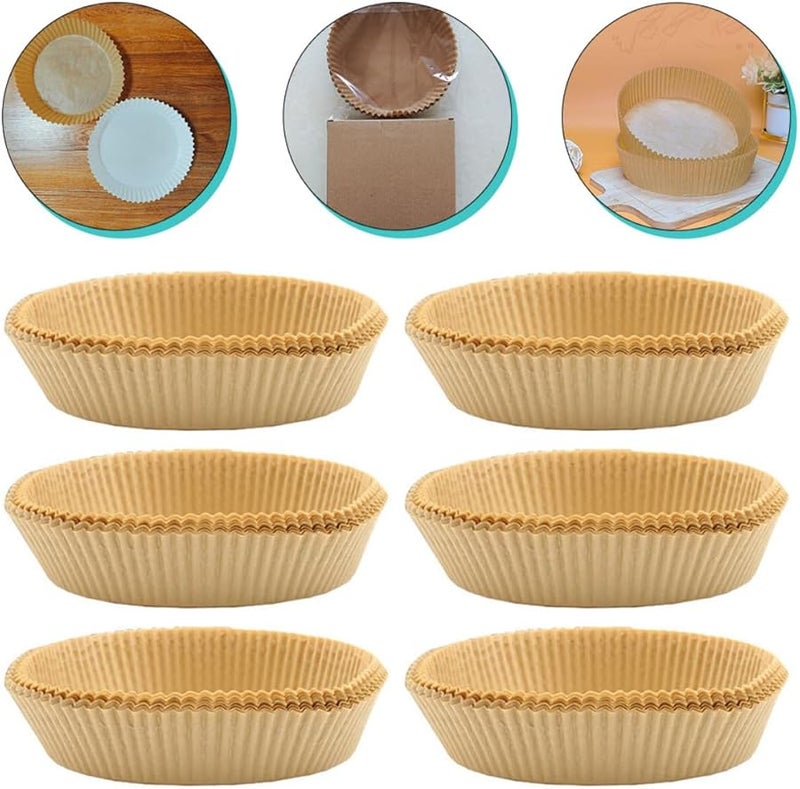 BESPORTBLE 30Pcs Round Air Fryer Paper Liners Non Stick Heat Resistant Disposable Baking Mats - Image 3